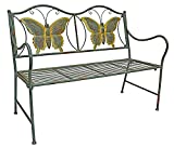 Junior Metal Butterfly Bench for Outdoor Yard Garden - Decorative Kids Park Bench with Butterflies