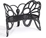 Flower House FHBFB06W Butterfly Bench, White
