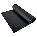 Resilia - Black Plastic Floor Runner/Protector - Embossed Wide Rib Pattern, (27 Inches Wide x 6 Feet Long)