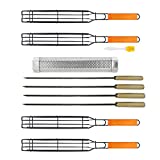 Kabob Grilling Baskets Grilling Basket and Pellet Smoker Tube, BBQ Grill Accessories set of 4 with 12 Stainless Steel Hot/Cold Smoker Tube Grills, BBQ Smoker Rotisserie Basket for Grilling Vegetables