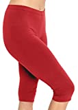 Women's Knee Length Leggings Red Large