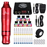 Dragonhawk Pro Complete Tattoo Pen Kit - Atom Lightweight Tattoo Pen Machine 20Pcs Cartridges Needles Power Supplies for Tattoo & Pmu Beginners 1013-7-2