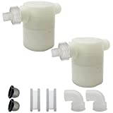 1/2" to 1/4 Water Float Valve, Water Level Control Water Tank Traditional Float Valve Upgrade 2 PCS (1/2" to 1/4" Side Inlet)