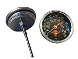 Black Face BBQ Grill Thermometer 50F-900F High Temp Range Heavy Duty Premium Quality Smoker Thermo 2 Inch or 3" with M8 or 1/2 NPT Thread