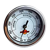 LavaLock 3" Adjustable Gas Charcoal Smoker Pit Grill BBQ Thermometer Electric Heavy Duty Stainless 2.5" stem