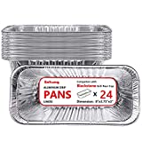 Entsong 24 Pack Replacement for Blackstone Drip pan Liners, Rear Grease Cup Liner Compatible with Blackstone 36" l 28" l 30" l 22" l 17" Griddles Heavy Duty Disposable Foil Grease Tray