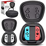 sisma Joycon Case Compatible with Nintendo Official Switch Joy-Con Controllers and Grip, Hard Shell Travel Protective Cover Home Safekeeping Storage Carry Case, Black