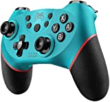 Wireless Pro Controller Gamepad Compatible with Switch Support Amibo, Wakeup, Screenshot and Vibration Functions-Blue