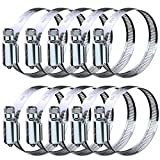 Hose Clamp Set - 10PCS 1  2 inch 304 Stainless Steel Worm Gear Hose Clamps for Fuel Line,dryer,IntercoolerGarden Water Pipe and Washing machine,Automotive Plumbing,1-1/4 Inch Hose Clamps