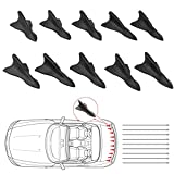 POSENG Flexible 10pcs Carbon Fiber Shark Fin Body Diffuser Vortex Generator Decoration Evo Style for Car Truck SUV Roof Spoiler Wing Bumper (Black)