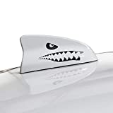 Bogar Tech Designs Antenna Shark Teeth Fin Vinyl Overlay Decal Compatible with Most Vehicles - Gloss Black