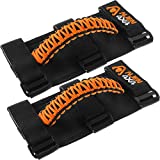Alien Sunshade Jeep Grab Handles - Premium Paracord Jeep Wrangler Grab Handles, Easy to Install with 3 Straps & Grip Handle  Fits Jeep Wrangler and Jeep Gladiator Roll Bars (2 Pack, Orange)