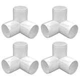 letsFix PVC Elbow Fittings 1 1/4 Inch, 3-Way/4-Way/5-Way PVC Connectors for SCH40 1 1/4 Inch PVC Pipe - Build Heavy Duty PVC Furniture and Plumbing Projects Available, White [Pack of 4]