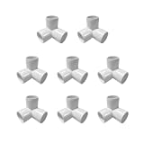 SELLERS360 3WayTee 1-1/4in PVC Fitting Elbow - Build Heavy Duty PVC Furniture - PVC Elbow Fittings (Pack of 8)