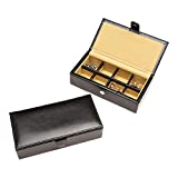 Cuff-Daddy Leather Travel Cufflinks and Rings Storage Box Case for 8 Pair Cufflinks Luxury Display Jewelry Case Storage Cuff Links Travel Jewelry Box