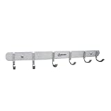 Grillinator BBQ Tool Rack - Polished Stainless Steel 6 Hook Storage for Grilling & Cooking Utensils - Easy to Install - Gas, Charcoal & Electric Grills - Indoor or Outdoor Use