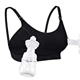Hands Free Pumping Bra, Momcozy Adjustable Breast-Pumps Holding and Nursing Bra, Suitable for Breastfeeding-Pumps by Lansinoh, Philips Avent, Spectra, Evenflo and More(Black,X-Small)