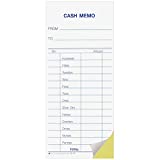 BankSupplies 2-Part Snap Cash Memo Pack | 2-3/4 x  Plus Stub | Pack of 500 | Duplicated Pages | Part 1  White, Part 2  Canary | Blue Ink | Detailed Cash Form