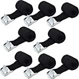 YOOHUA 8PCS Lashing Strap Adjustable Cinch Strap with Buckles, 1" x 20" Black Tie Down Straps Cam Strap Cam Lock Strap Cargo Packing Strap for Kayak, Roof Racks, Motorcycle, Car, Truck, Boat, Trailer