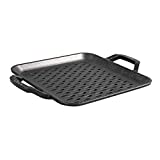 Lodge Chef Collection 11 Inch Cast Iron Chef Style Grill Topper. Seasoned and Ready to Infuse Food with Flavor on The Grill or Campfire. Made from Quality Materials to Last a Lifetime
