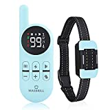 MASBRILL Dog Training Collar with Remote- Shock Collar for Medium Dogs Training Collar for Large Dogs Rechargeable and Waterproof Dog Collar with 3 Training Modes, Up to 1000Ft Remote Distance, Blue