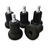 UARELVA Office Chair Wheels Bell Glides (Set of 5 Pack) Caster Replacement Feet Locking Office Chair Wheels Chair Wheels Fixed Stationary Castors for Desk and Chair