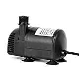 ECO-WORTHY 410 GPH Brushless Submersible Water Pump 12V-24V DC for Pond, Aquarium, Solar Fountain, Hydroponics with 16.4ft(5M) Power Cord, 2 Nozzles