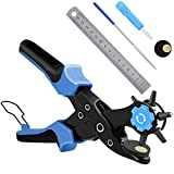 Diyife Leather Hole Punch, Belt Hole Puncher - Upgraded Version with Hole Size Dial, Heavy Duty Revolving Plier Tool Set, Multi Sized for Belts, Watch Bands, Fabric, Pet Collars, Crafts, Rubber, etc.