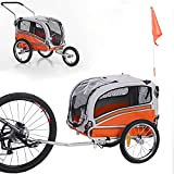 Sepnine & Leonpets pet Carry of 2 in1 pet Dog Bike Trailer Bicycle Trailer and Jogger 20303 Orange