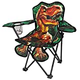 Toy To Enjoy Outdoor Dinosaur Chair for Kids  Foldable Childrens Chair for Camping, Tailgates, Beach,  Carrying Bag Included Mesh Cup Holder & Sturdy Construction. Ages 5 to 10 (Patent Pending)