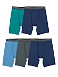 Fruit of the Loom Men's Micro-Stretch Long Leg Boxer Briefs, assorted, Medium - Pack of 5