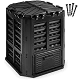 Garden Composter Bin Made from Recycled Plastic  95 Gallons (360Liter) Large Compost Bin - Create Fertile Soil with Easy Assembly, Lightweight, Aerating Outdoor Compost Box