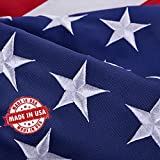 American Flag 100% Made in USA, Heavyweight Nylon American Flag 3x5 Outdoor, UV Protected/Sewn Stripes/Embroidered Stars/Brass Grommets, US Flag Built for The Toughest Conditions