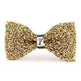 Gold Rhinestone Bow Ties for Men Pre Tied Sequin Diamond Bowties with Adjustable Length - Party Banquet Wedding Bow Tie