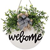 Welcome sign for front door wreaths for front door decor farmhouse porch decor outdoor wreath artificial christmas decorations Gift Ideas unique gifts door sign eucalyptus wreath Thanksgiving Gift (A)