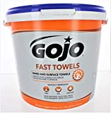 Gojo Fast Wipes Hand Cleaning Towels 9" X 10" Bottle 225 Pre-Moistened Towels