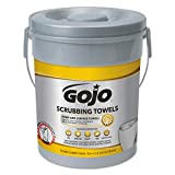 GOJO Scrubbing Towels, Fresh Citrus Scent, 10 1/2" x 12", White, Canister of 72 Wipes