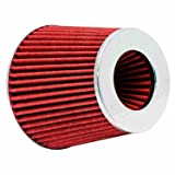 K&N Universal Clamp-On Air Intake Filter: High Performance Premium, Washable, Replacement Filter: Flange Diameter: 4 In, Filter Height: 5.5 In, Flange Length: 1.125 In, Shape: Round Tapered, RG-1001RD