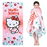Franco Kids Super Soft Cotton Beach Towel, 58 in x 28 in, Hello Kitty