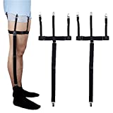 Shirt Stays for Men Women Police or Military,Sock Garters Suspenders Strap Shirt Keepers Law Enforcement with Non-Slip Locking Clamps Shirttail Tucked in PK Stirrup Shirt Stay,2Pack-1 Pair