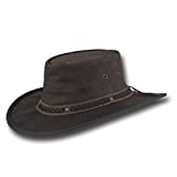Barmah Hats Crackle Kangaroo Leather Hat 1018CR / 1018HC - Brown Crackle - XLarge