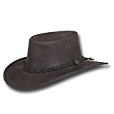 Barmah Hats Squashy Bronco Leather Hat 1022BL / 1022CH - Chocolate - Large