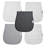 KiddyStar 5-Pack Baby Bean Burp Cloths, Organic Cotton, Large Size, Triple Layer, Thick, Soft and Absorbent Towels, Burping Rags for Newborns, for Boys and Girls  (Dark Grey)