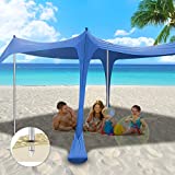 Pop Up Beach Tent Umbrella  10FT X 10FT Sun Shade Shelter,Lycra UPF50+ Beach Canopy Sun shelter Shade,Outdoor Tent Shade with Sand Shovel,Christmas Greeting Card is The Best Wish to Your Lover