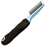 Meric Detangling Dematting Comb, Short And Long Teeth Easily Release Tangles And Knots, Comfort No-Slip Grip Handle, Rounded Teeth Gentle Enough For Bunnies