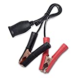 BESTEK 12V 24V Extension Cord Plug Socket with Battery Clamp, 3.9ft/1.2m 16AWG Battery Clip-On Car Cigarette Lighter Adapter