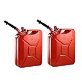 2) Wavian 3009 5.3 Gallon 20 Liter Authentic CARB Jerry Can with Spout, Red