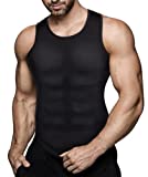 Mens Compression Shirt Slimming Body Shaper Vest Workout Tank Tops Abs Abdomen Undershirts(Black, S)
