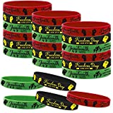CupaPlay 24 PCS Happy Juneteenth Day Party Favors Rubber Bracelets - Freedom Day Patriotic Party Supplies Goodie Bag Stuffers Fillers Silicone Wristbands