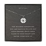 EFYTAL Inspirational Gifts for Women, 925 Sterling Silver Studded Compass Necklace, Retirement Gifts for Women, Friendship Necklace, Encouragement Gifts for Women, New Job Gifts for Women